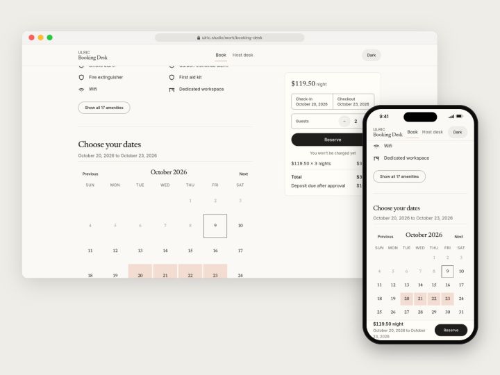 Date picker and quote on desktop and phone