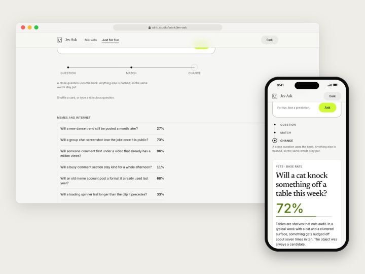 Recent questions list on desktop and phone