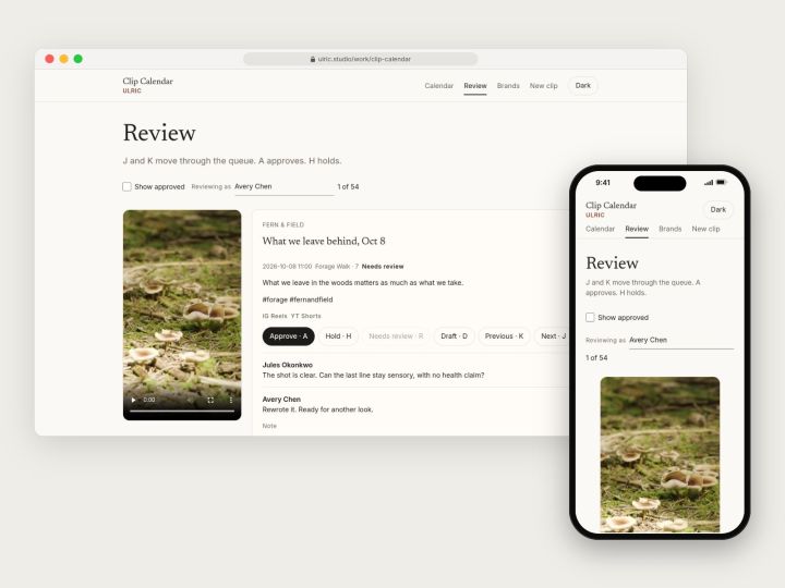 Review queue on desktop and phone