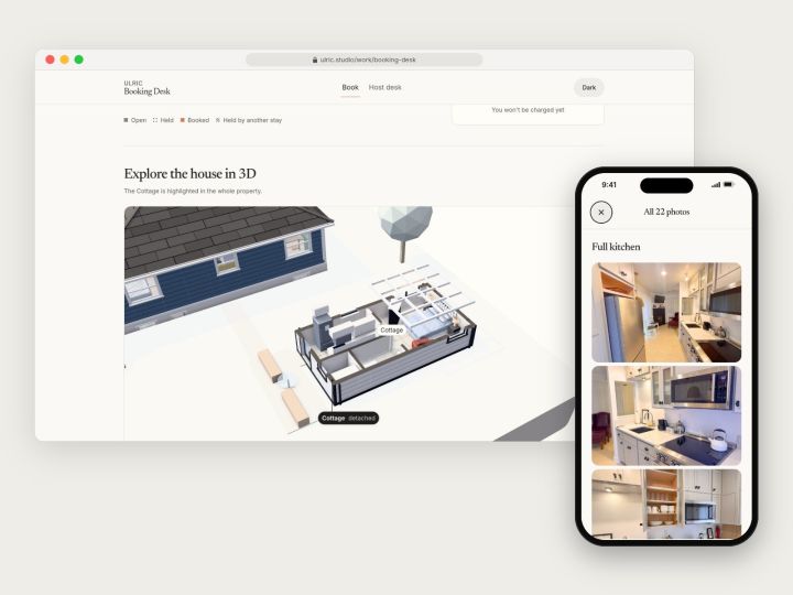 3D house view on desktop and phone