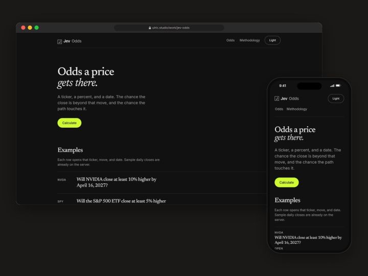 Dark mode odds page