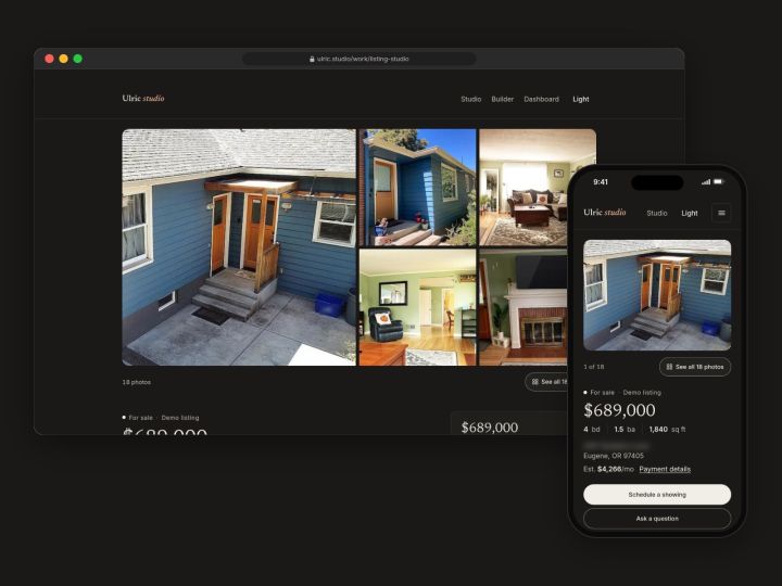Dark mode listing page