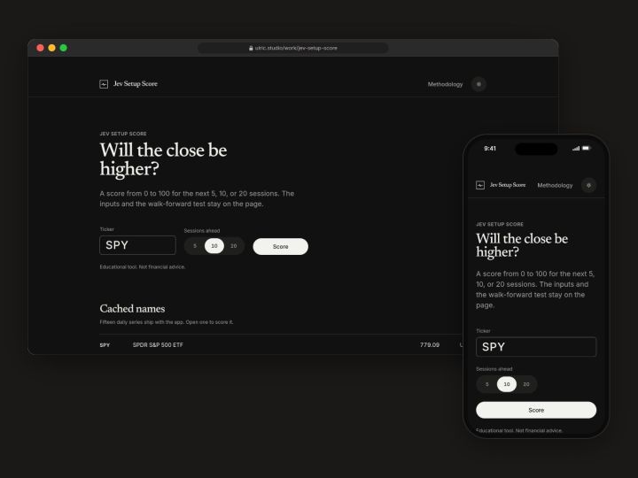 Dark mode score page