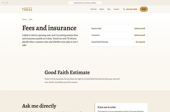 Fees, insurance, and his Good Faith Estimate notice under the No Surprises Act