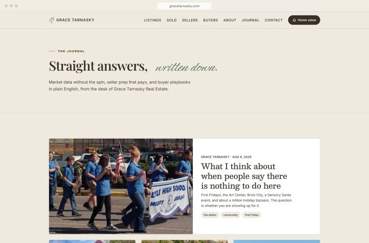 The journal: straight answers written down, structured so search engines respect them.