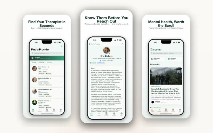 OR Counselor Directory (iOS) — screen 1