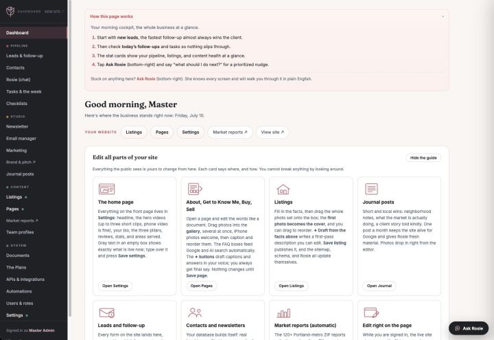 The morning cockpit: every part of the business, editable from one screen