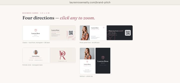 Business cards: four directions, print-ready