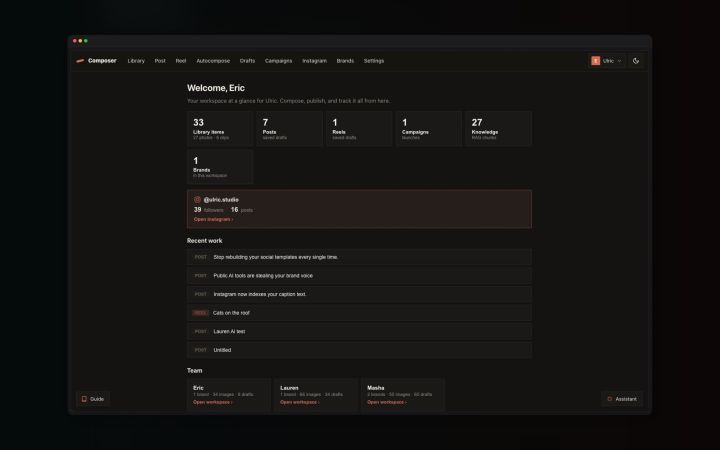 Welcome page