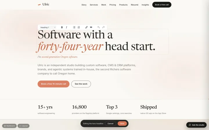 Inline editing: the site is its own editor