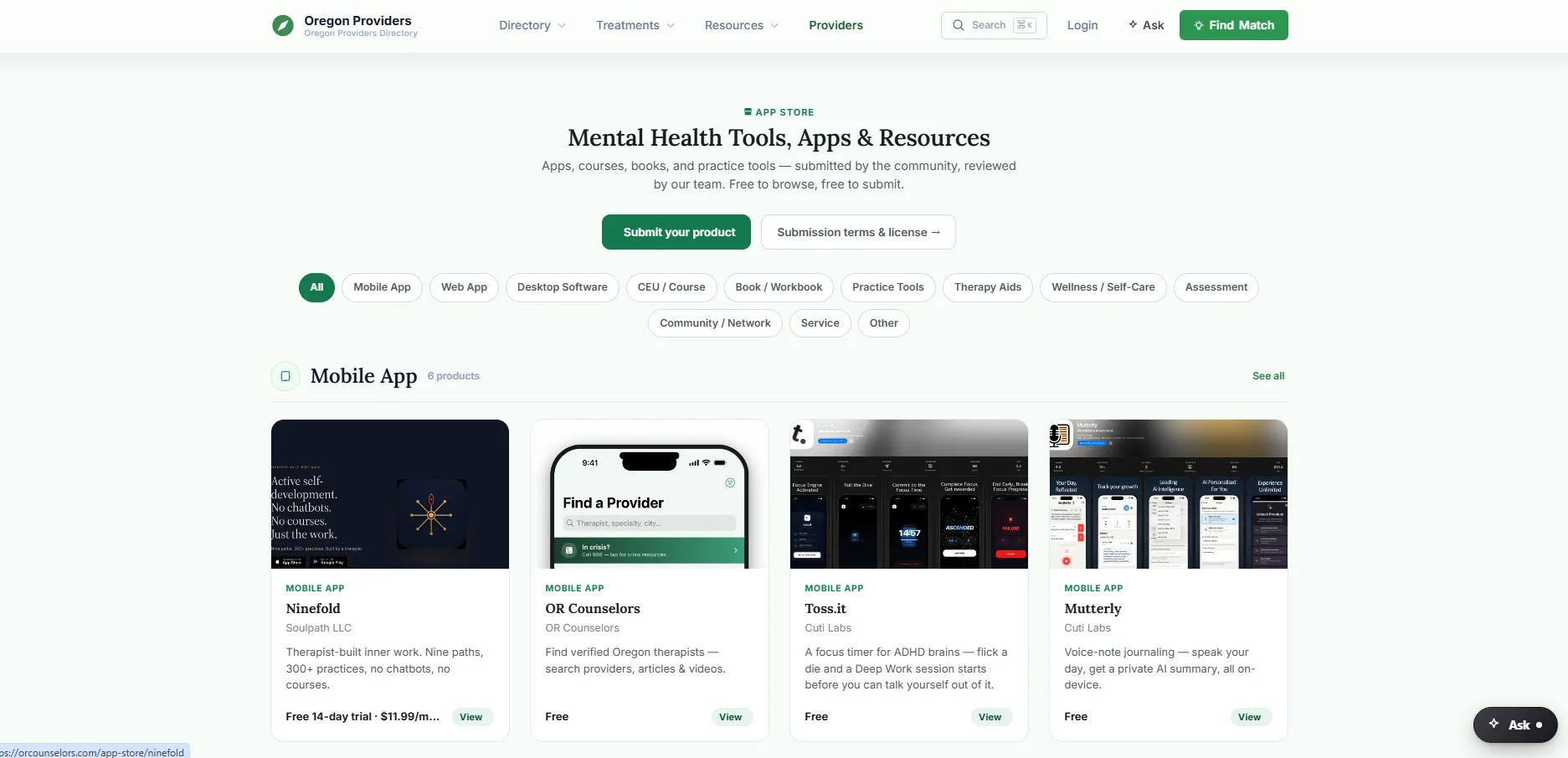 Oregon Counselors — screen 6