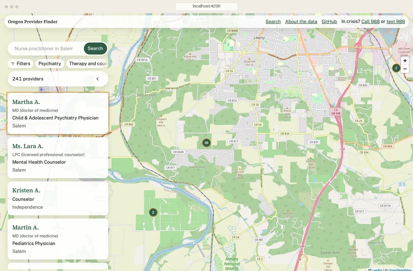 Oregon Provider Finder