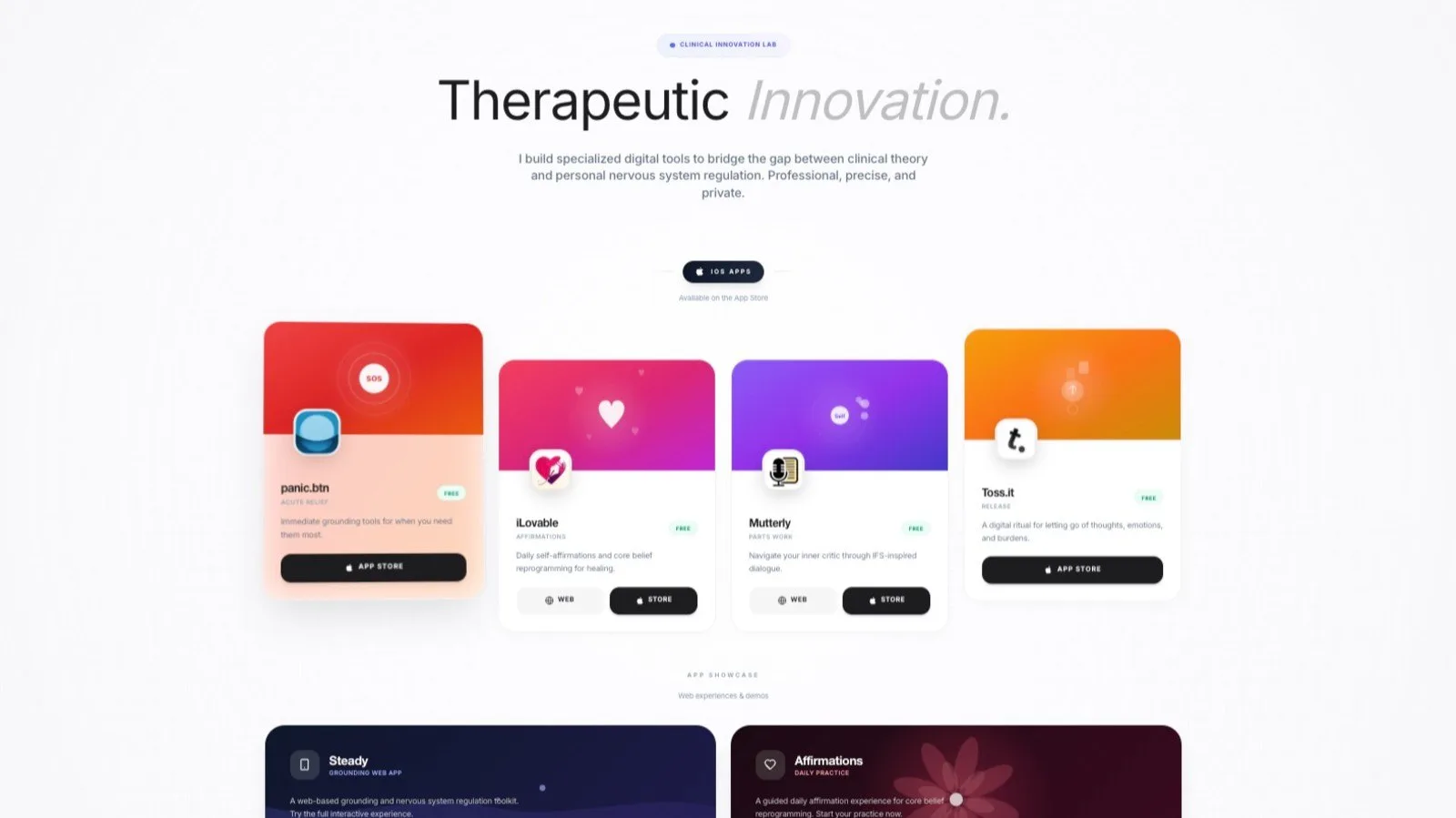 Custom Mental Health Web Apps