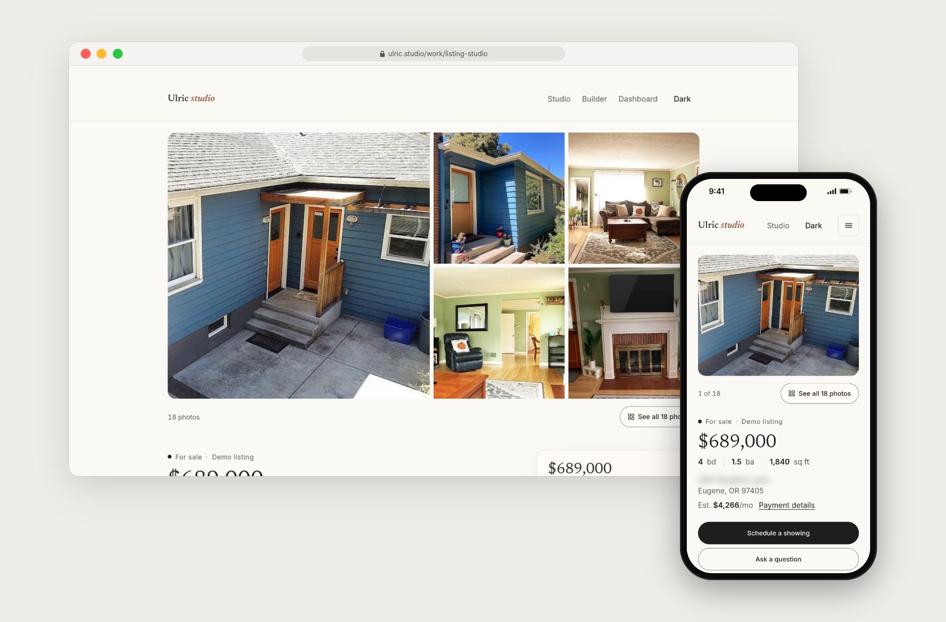 Listing Studio: a website for one house