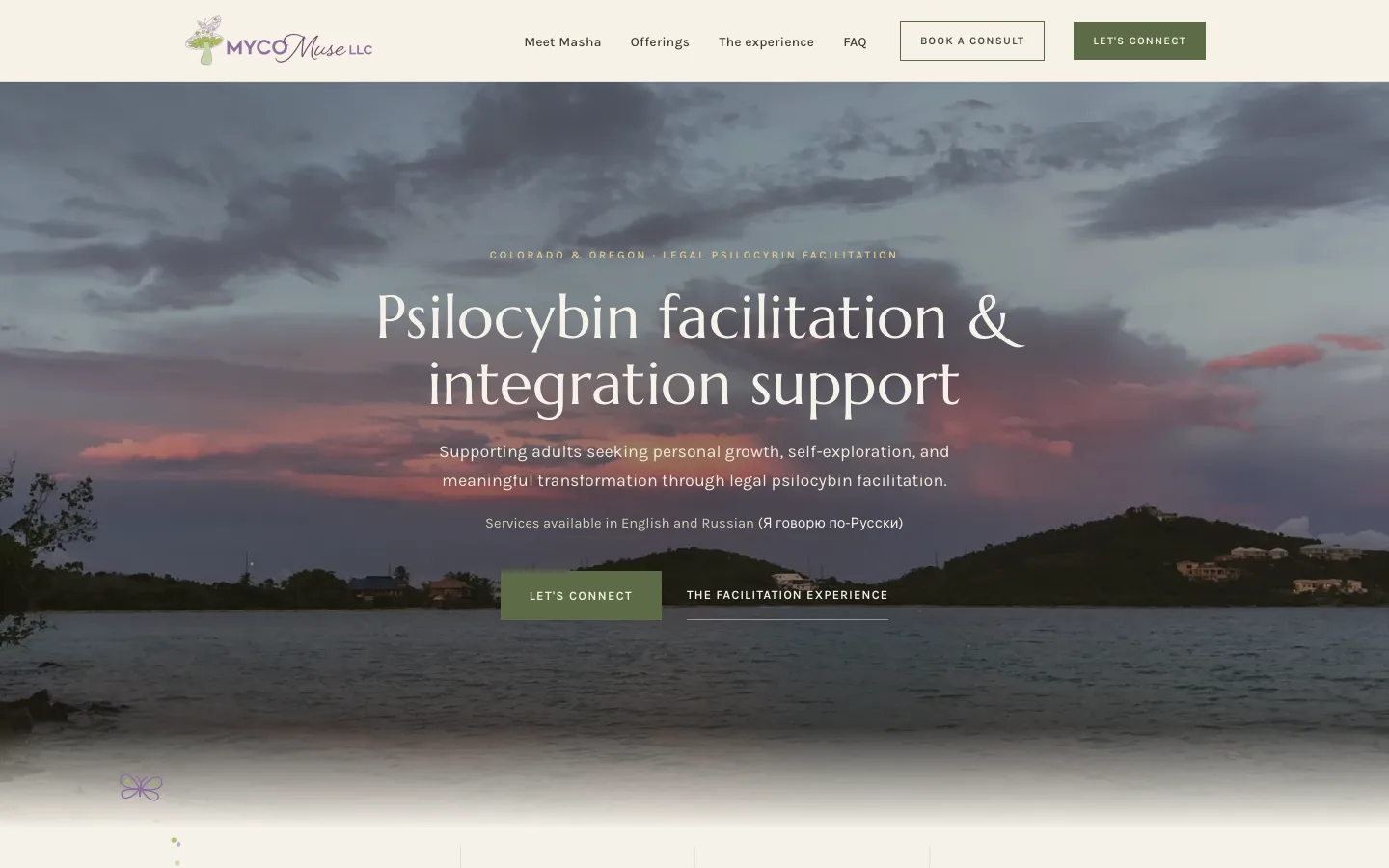 A psychedelic-integration practice site on the engine